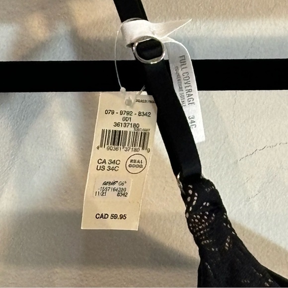 AERIE Sz 34C Bra Padded Lace Trim Underwire Full Coverage Adjustable NEW - Picture 5 of 11